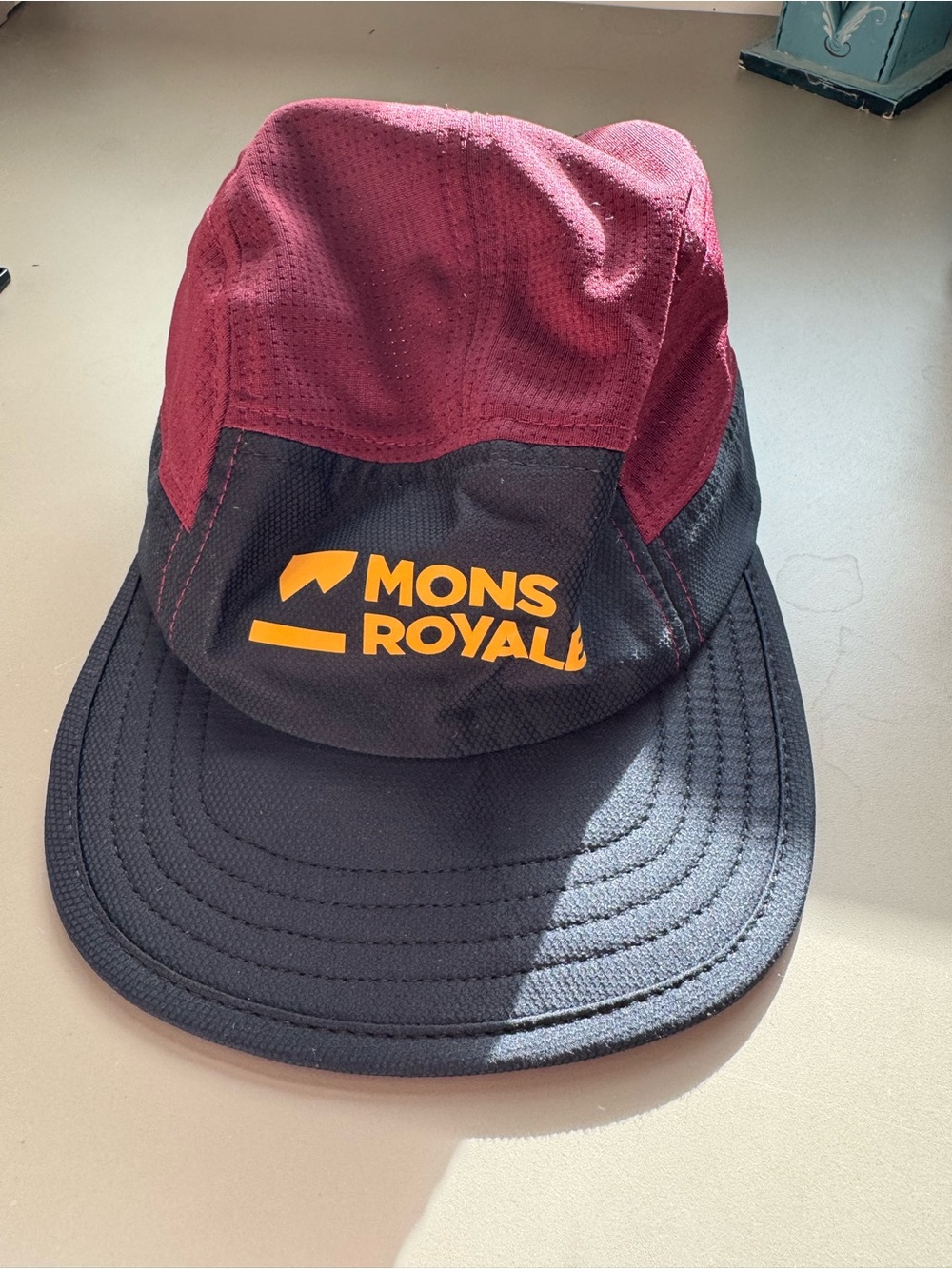Mons Royale Women's Two-Tone Burgundy and Black Performance Cap
